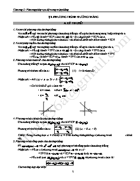 Ôn tập Hình học 10 - Chương 3 Phương pháp tọa độ trong mặt phẳng